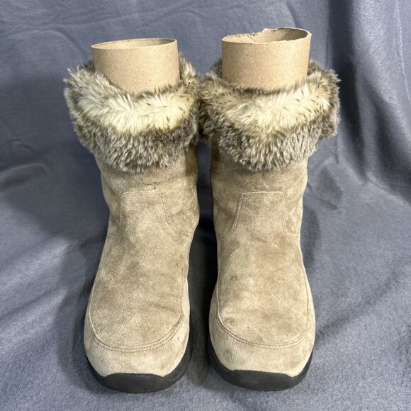 L.L. Bean Womens Winter Boots Brown Side Zipper Faux Fur Lined Boots Size 9.5 - Picture 2 of 16